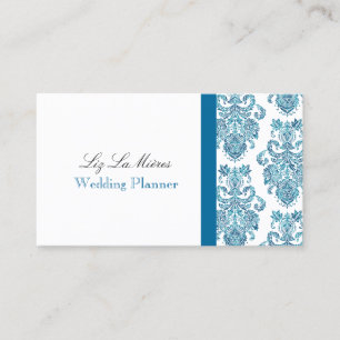 PixDezines Victoriaans Damask/DIY kleuren/blauwgro Visitekaartje