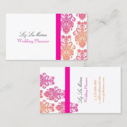 PixDezines Victoriaans Damask/DIY kleuren/sherbert Visitekaartje (Voorkant / Achterkant)