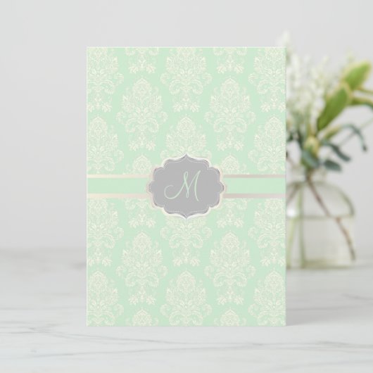 PixDezines Victoriaans Damask/zeevoam/DIY kleur Kaart (Staand voorkant)