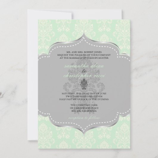 PixDezines Victoriaans Damask/zeevoam/DIY kleur Kaart (Achterkant)