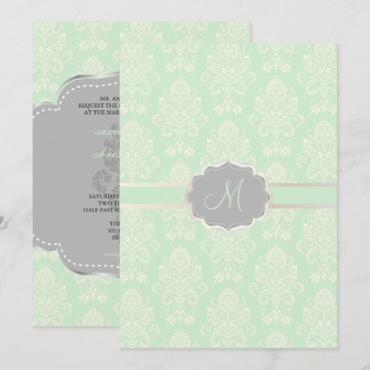 PixDezines Victoriaans Damask/zeevoam/DIY kleur Kaart (Voorkant / Achterkant)