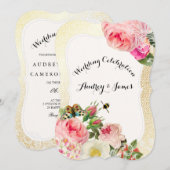 PixDezines Victoriaans rozen/pinda's/faux goudspec Kaart (Voorkant / Achterkant)