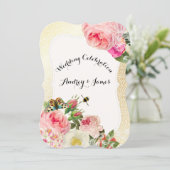 PixDezines Victoriaans rozen/pinda's/faux goudspec Kaart (Staand voorkant)