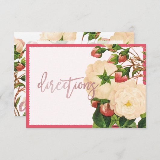 PixDezines Victoriaanse Nivea Rozen/Redoute Kaart (Voorkant / Achterkant)