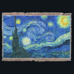 PixDezines vincent van gogh/sterrennacht Deken<br><div class="desc">Van Gogh's beroemde schilderij,  "De Sterrennacht". Van Gogh schilderde tijdens zijn verblijf in het asiel van Saint Remy in de jaren tachtig de rolheuvels en de cyperbomen die hij uit zijn raam zag. Digitaal verbeterd door PixDezines. Copyright © 2008-2016 PixDezines.com™ en PixDezines™ op zazzle.com. Alle rechten voorbehouden.</div>