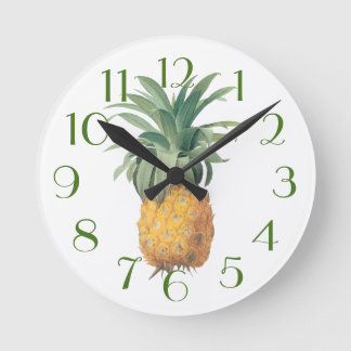 PixDezines Vintage Ananas/DIY Kleur/Lettertype Ronde Klok