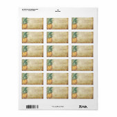 PixDezines Vintage Ananas/Nephout Papier Etiket (Full Sheet)