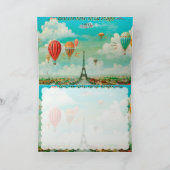 PixDezines vintage ballonnen/eiffel/parijs Kaart (Binnen)