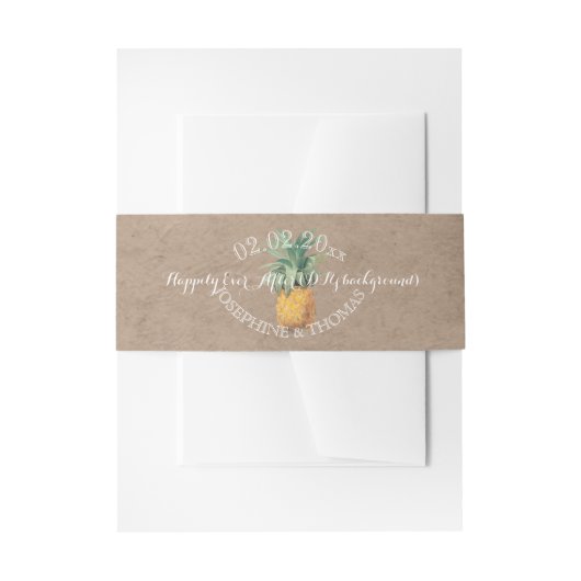 PixDezines Vintage Botanisch, Ananas Uitnodigingen Wikkel (Voorkant Voorbeeld)