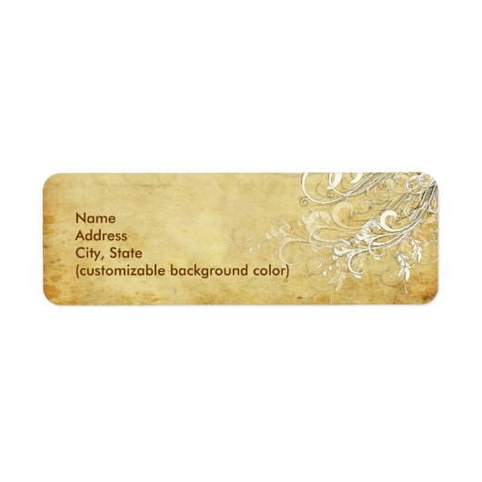 PixDezines Vintage Crème Wervelingen Etiket (Voorkant)