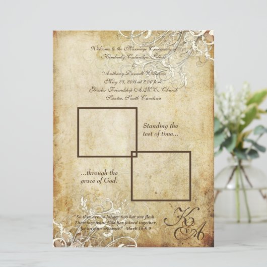 PixDezines vintage crèmeswervelingen Kaart (Staand voorkant)