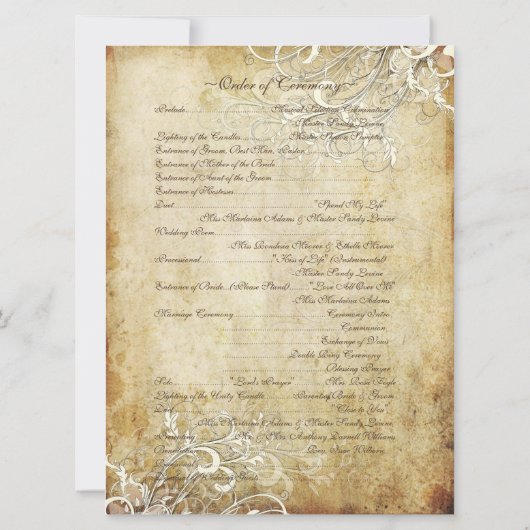 PixDezines vintage crèmeswervelingen Kaart (Achterkant)