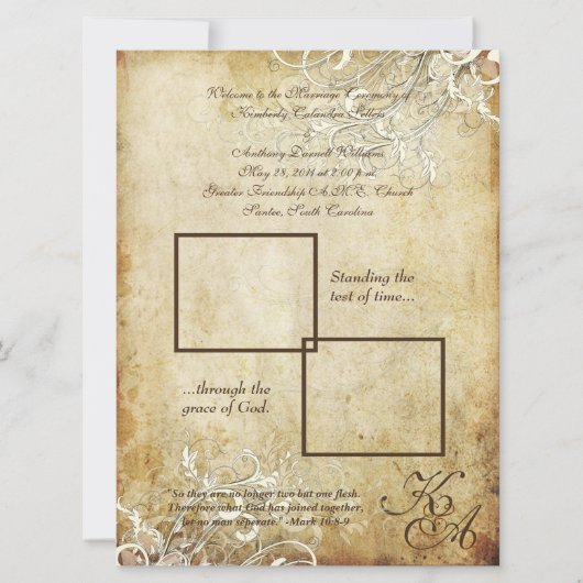 PixDezines vintage crèmeswervelingen Kaart (Voorkant)