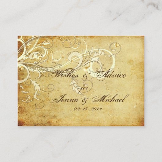 PixDezines vintage crèmeswervelingen wensput Advieskaart (Voorkant)