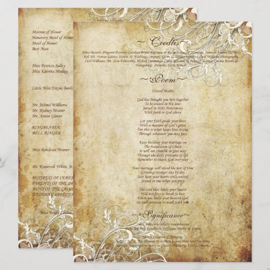 PixDezines vintage crèmeswervels (Voorkant / Achterkant)