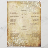 PixDezines vintage crèmeswervels Programmakaart (Achterkant)