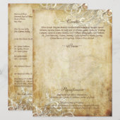 PixDezines vintage crèmeswervels Programmakaart (Voorkant / Achterkant)