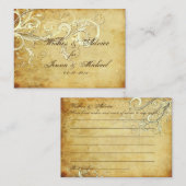 PixDezines vintage crèmeswirls wensen Advieskaart (Voorkant / Achterkant)