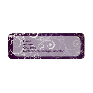 PixDezines Vintage Damast Kant / Pruim Etiket