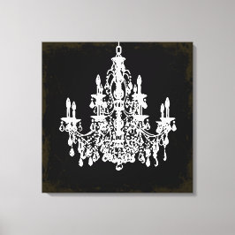 PixDezines vintage DIY kleur/kristal kroonluchter Canvas Afdruk