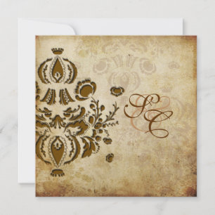 PixDezines Vintage Dolcè Damast Uitnodigingen