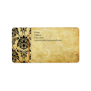 PixDezines vintage Florentius damast Etiket