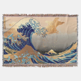 PixDezines Vintage Great Wave Hokusai 葛飾北斎の神奈川沖浪 Deken