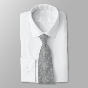 PixDezines Vintage Grijze Rozen Toile Stropdas