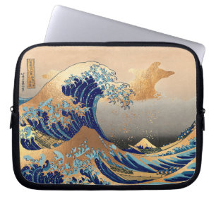PixDezines Vintage Grote Golf Hokusai 葛飾北斎の神奈川沖浪 Laptop Sleeve