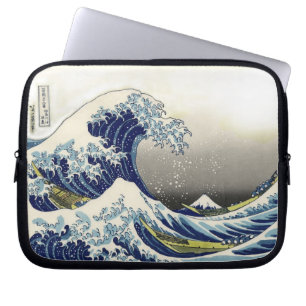 PixDezines Vintage, Grote Golf, Hokusai 葛飾北斎の神奈川沖浪 Laptop Sleeve
