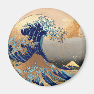 PixDezines Vintage Grote Golf Hokusai 葛飾北斎の神奈川沖浪 Magneet