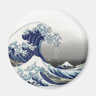PixDezines Vintage, Grote Golf, Hokusai 葛飾北斎の神奈川沖浪 Magneet