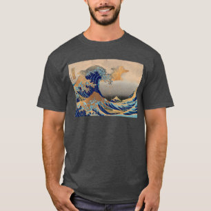 PixDezines Vintage Grote Golf Hokusai 葛飾北斎の神奈川沖浪 T-shirt