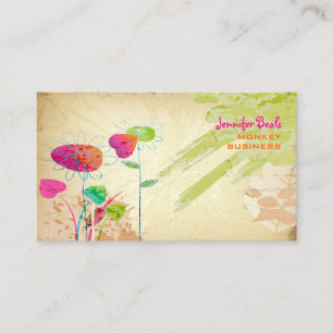 PixDezines Vintage Grunge Bloem ♥♥♥♥ Visitekaartje