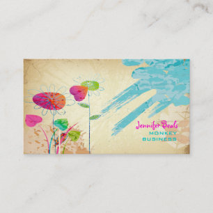 PixDezines Vintage Grunge Bloem ♥♥♥♥ Visitekaartje