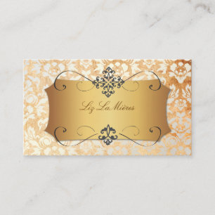 PixDezines VINTAGE HAUTE COUTURE DAMASK Visitekaartje