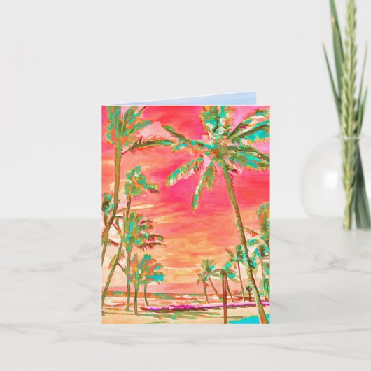 PixDezines Vintage Hawaï/Dank u Bedankkaart (Voorkant)