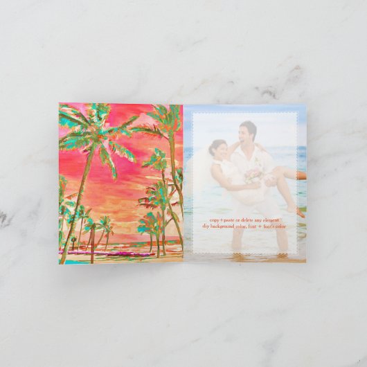 PixDezines Vintage Hawaï/Dank u Bedankkaart (Binnen)