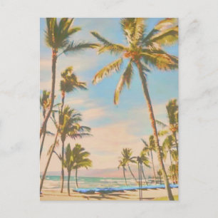 PixDezines vintage Hawaiaans strand Briefkaart