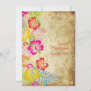 PixDezines VINTAGE HAWAIIANSE HIBISCUS/DIY-GEBEURT Kaart