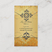 PixDezines Vintage Josephine Damask Visitekaartje (Achterkant)