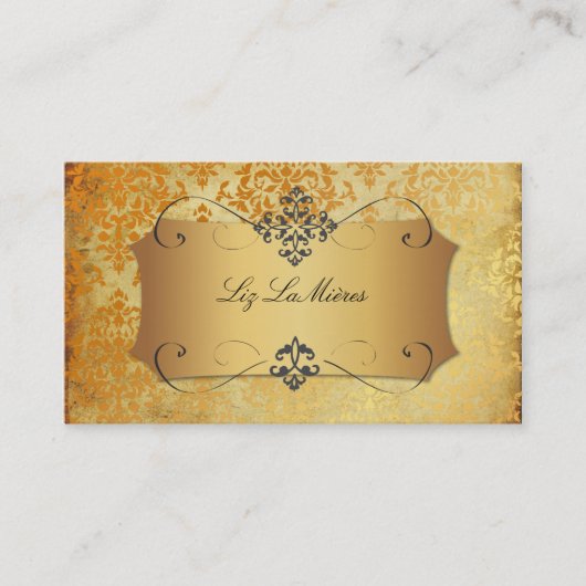 PixDezines Vintage Josephine Damask Visitekaartje (Voorkant)