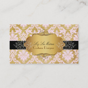 PixDezines vintage la paloma damask Visitekaartje