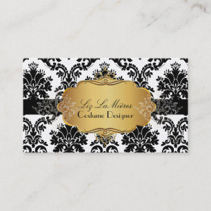 PixDezines vintage la paloma damask Visitekaartje