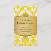 PixDezines vintage la paloma damask Visitekaartje (Achterkant)