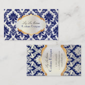 PixDezines vintage la paloma damask Visitekaartje (Voorkant / Achterkant)