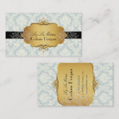 PixDezines vintage la paloma damask Visitekaartje (Voorkant / Achterkant)