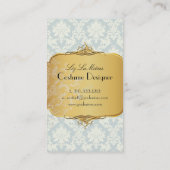 PixDezines vintage la paloma damask Visitekaartje (Achterkant)