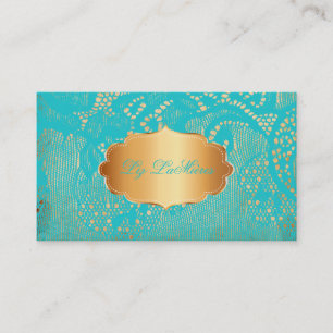 PixDezines Vintage Lace-Up/blauw Visitekaartje