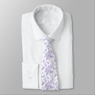 PixDezines Vintage Lavendel Paarse Toile Rozen Stropdas